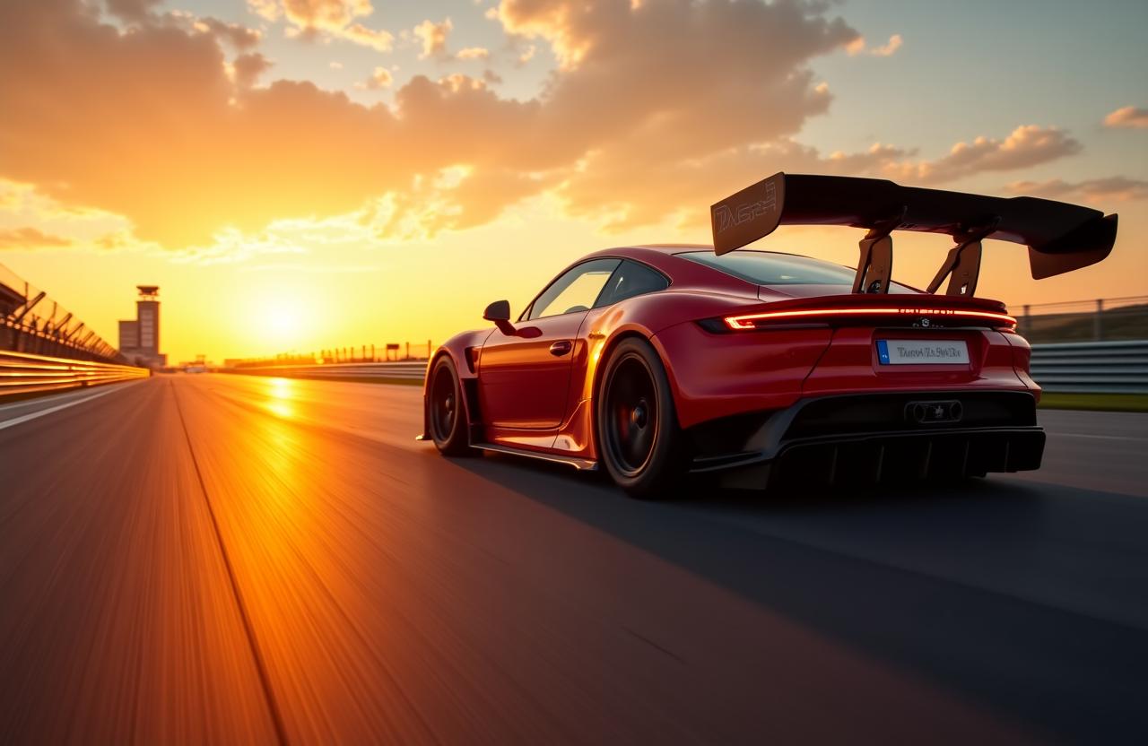 サーキットを疾走するレーシングカー