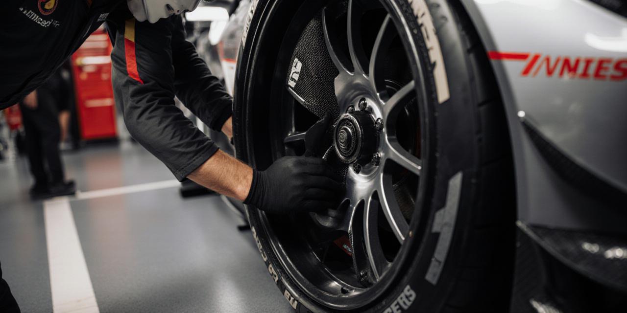 サーキットでの安全管理とプロフェッショナルなメンテナンス風景